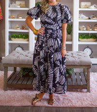Thml - Printed Puff Sleeves Long Dress