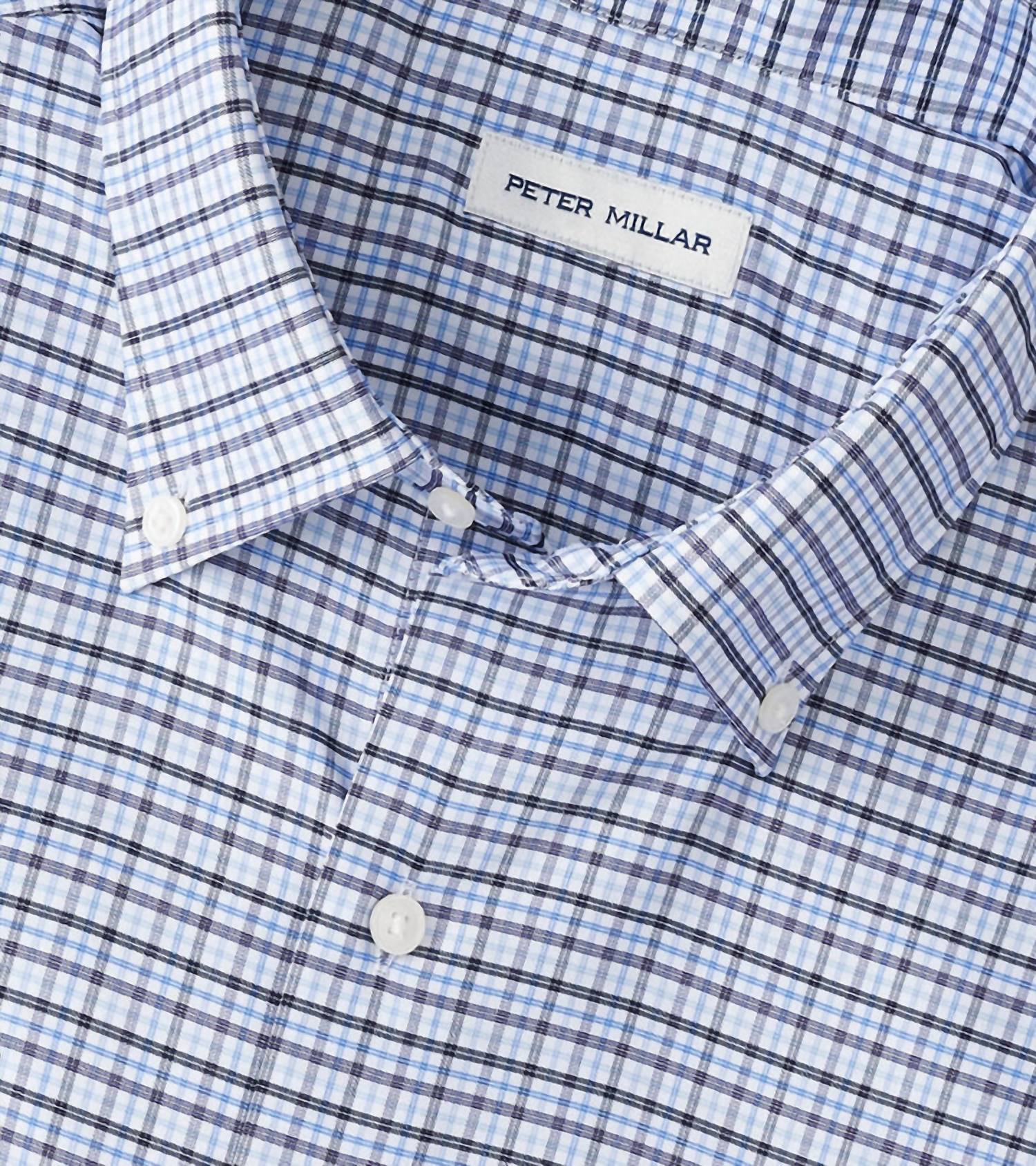 PETER MILLAR Leavenworth Performance Twill Sport Shirt in evening tide 1 - men's shirt - view 4