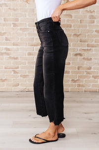 Judy Blue - High Rise Button Fly Wide Leg Crop Jean