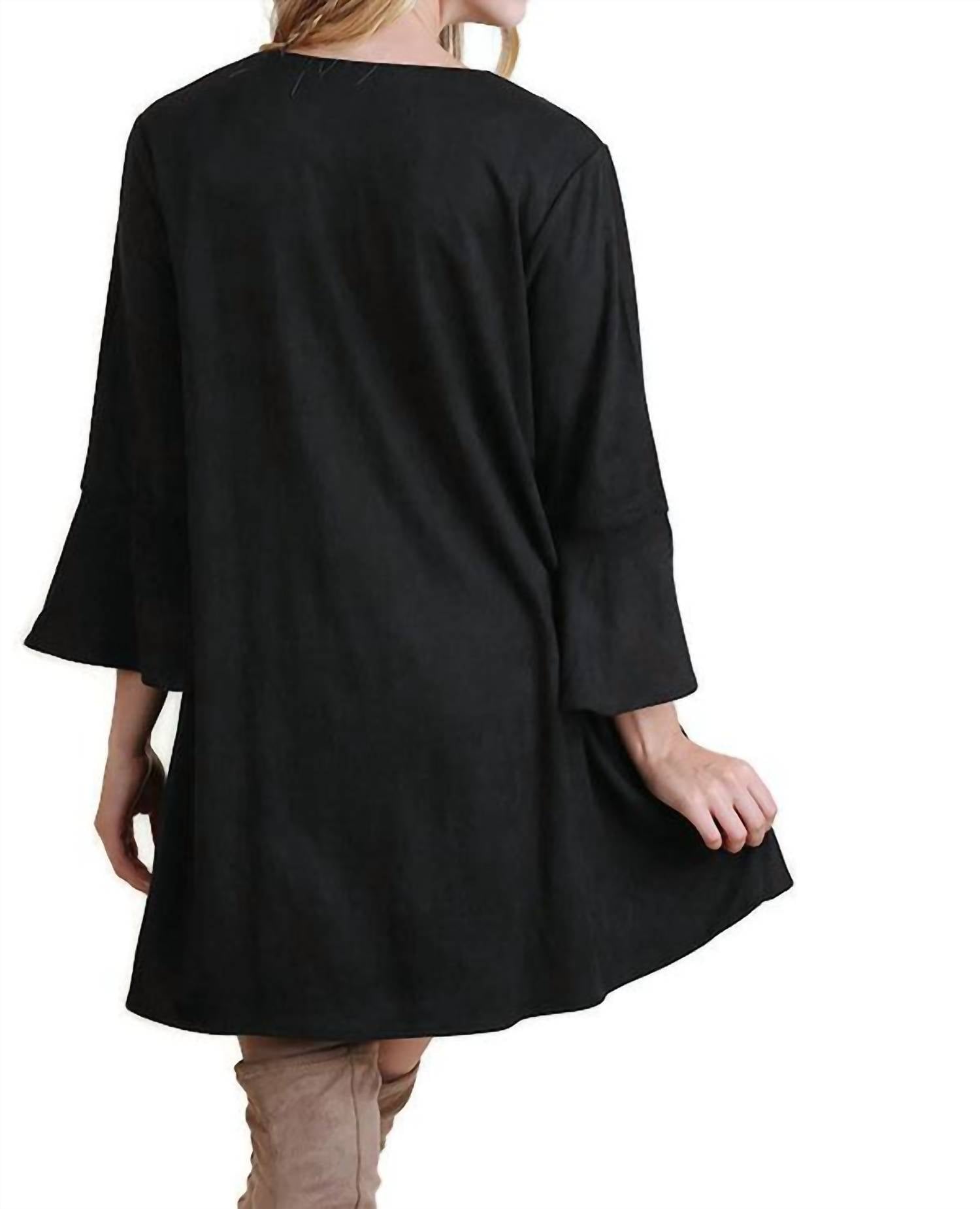 Umgee - Floral Embroidered Bell Sleeve Dress