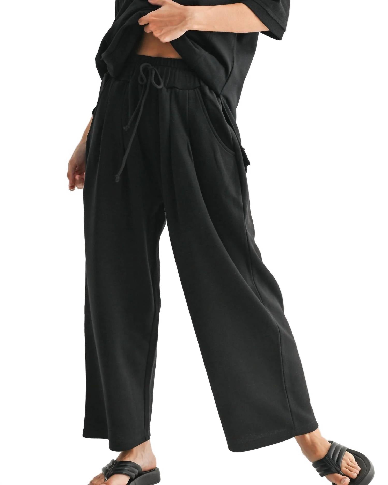 Mono B - Dune Drift Cotton Blend Wide Leg Pants