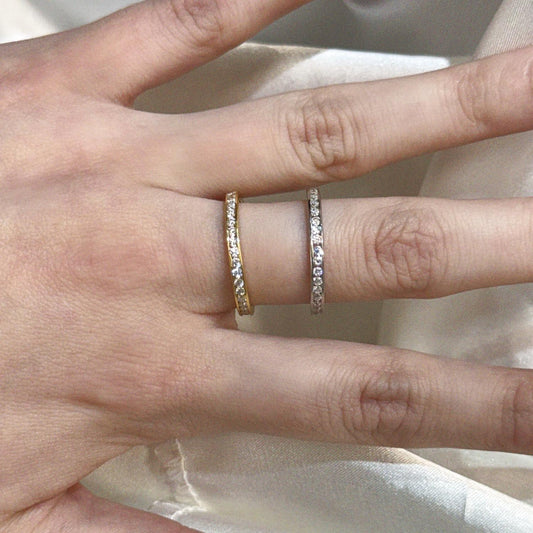 Allyanna Gifts - Women's Moissanite Pave Eternity Band Ring