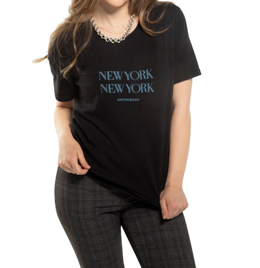On This Day - "new york new york" Graphic Short Sleeve Knit Tee