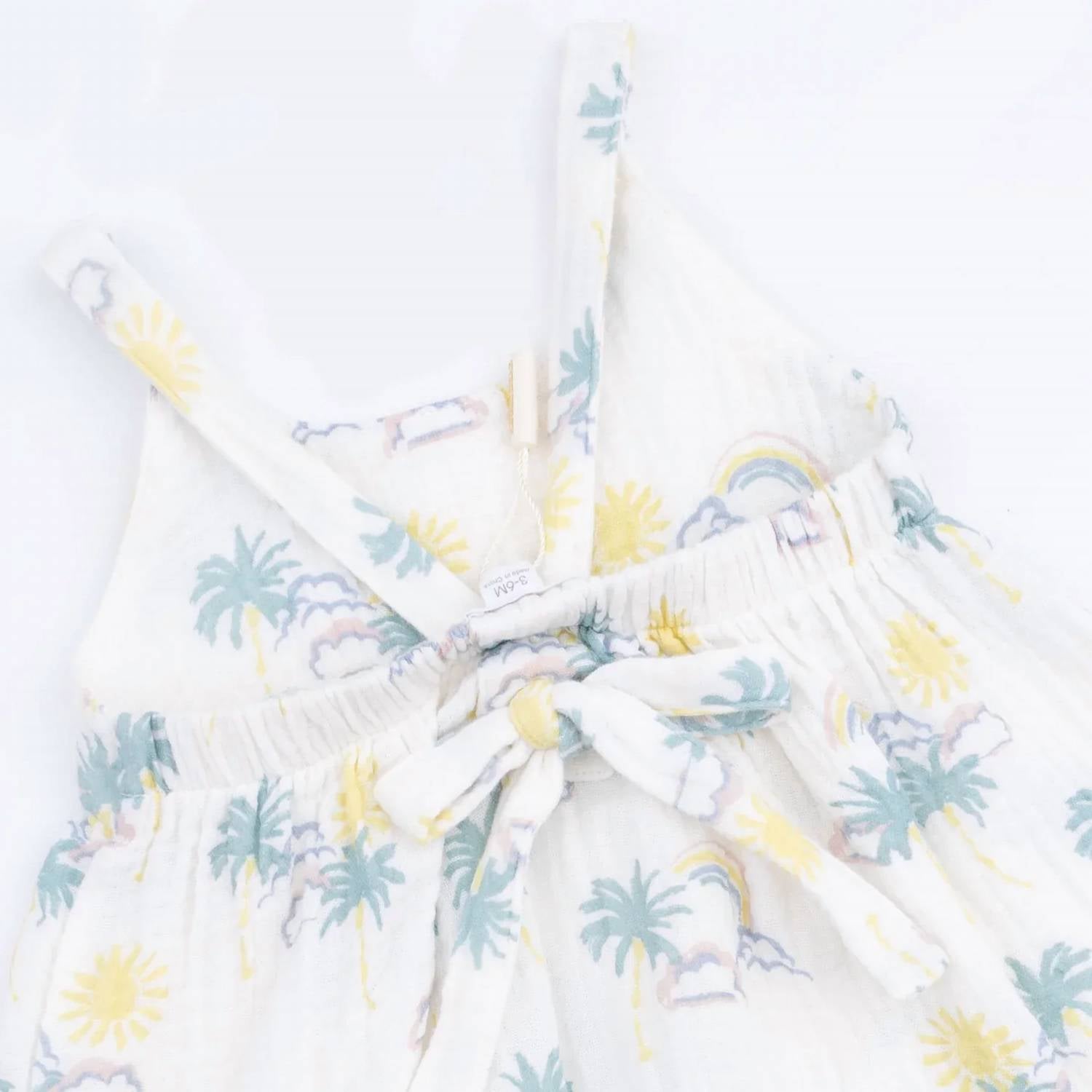 Angel Dear - Palm Trees And Rainbows Tie Back Romper