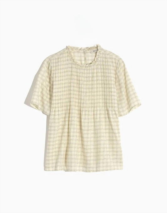 Madewell - Ruffle Collar Windowpane Pintuck Top