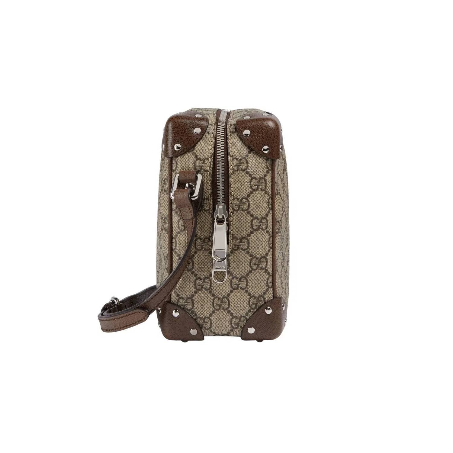 Gucci - Men's Gg Supreme Shoulder Bag With Leather Details