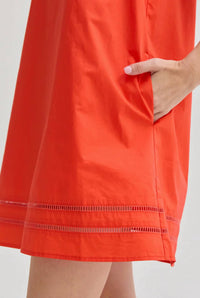 Crescent - Reese Lattice Trim Poplin Mini Dress