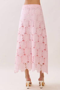 Tcec - Floral Lace Midi Skirt