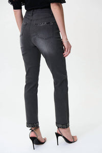 Joseph Ribkoff Embellished Jeans in grey - women's jeans - alternate view