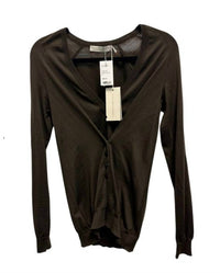 Stella McCartney Women's Long Sleeve V-neck Sweater in brown coffee - women's sweater