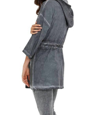 Jennifer Hooded Long Trench Coat