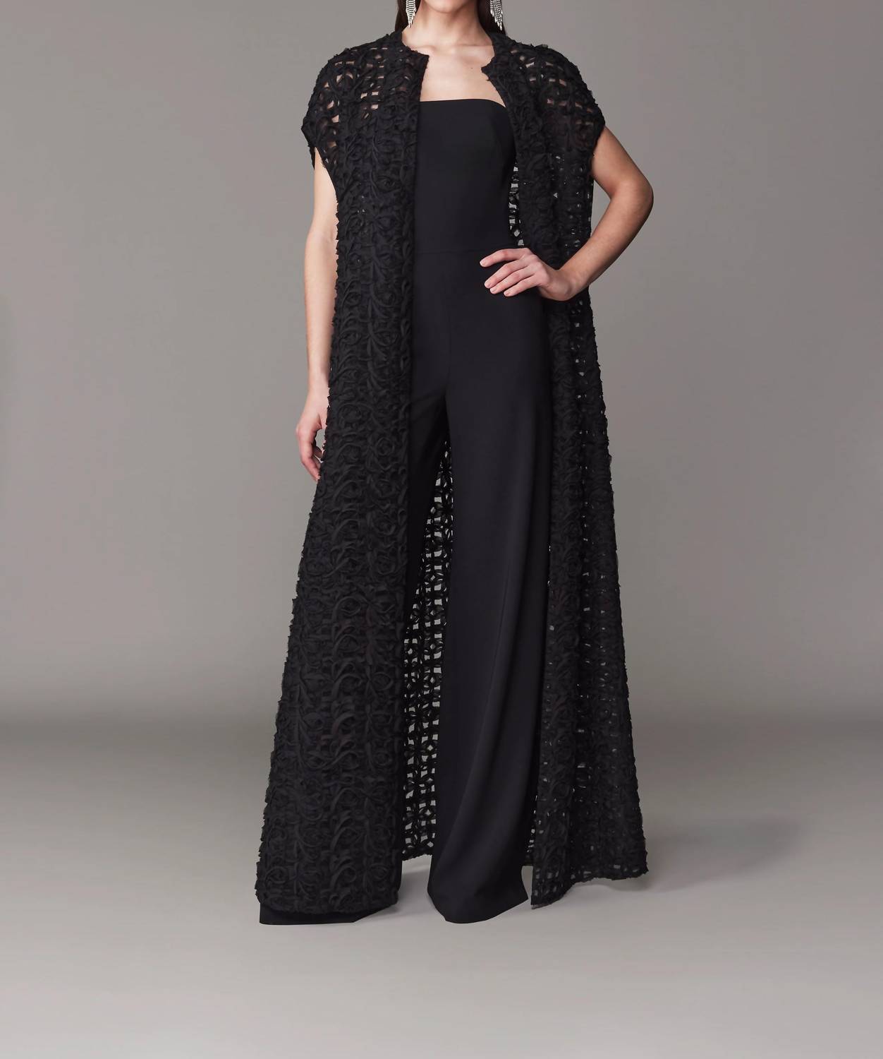 FRASCARA Jumpsuit With Contrast Coat in black - women's pants