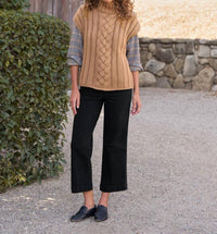 Frank & Eileen Westport Illusion Wide-leg Pull-on Jeans in black tuxedo - women's jeans
