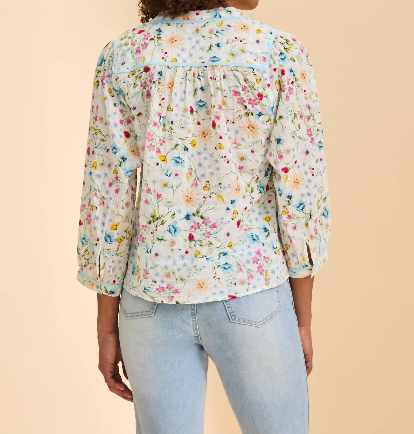 Fdj - 3/4 sleeve floral top