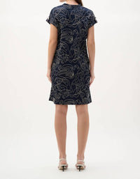 Joseph Ribkoff - Novelty Abstract Print Trapeze Dress