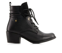 Andrea - Women's Leather Lace Up Ankle Booties