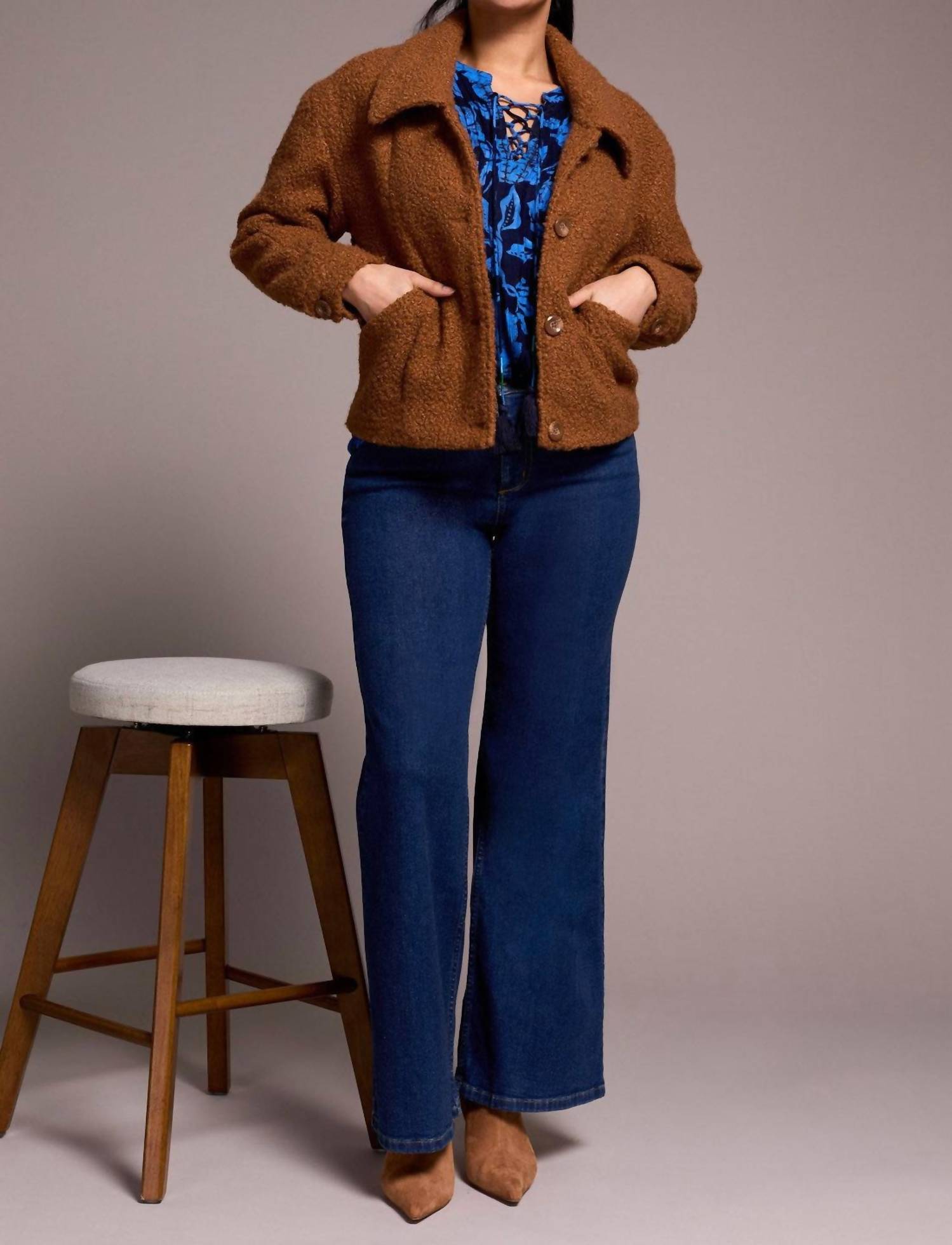 Tribal - Soft Boucle Button-front Jacket