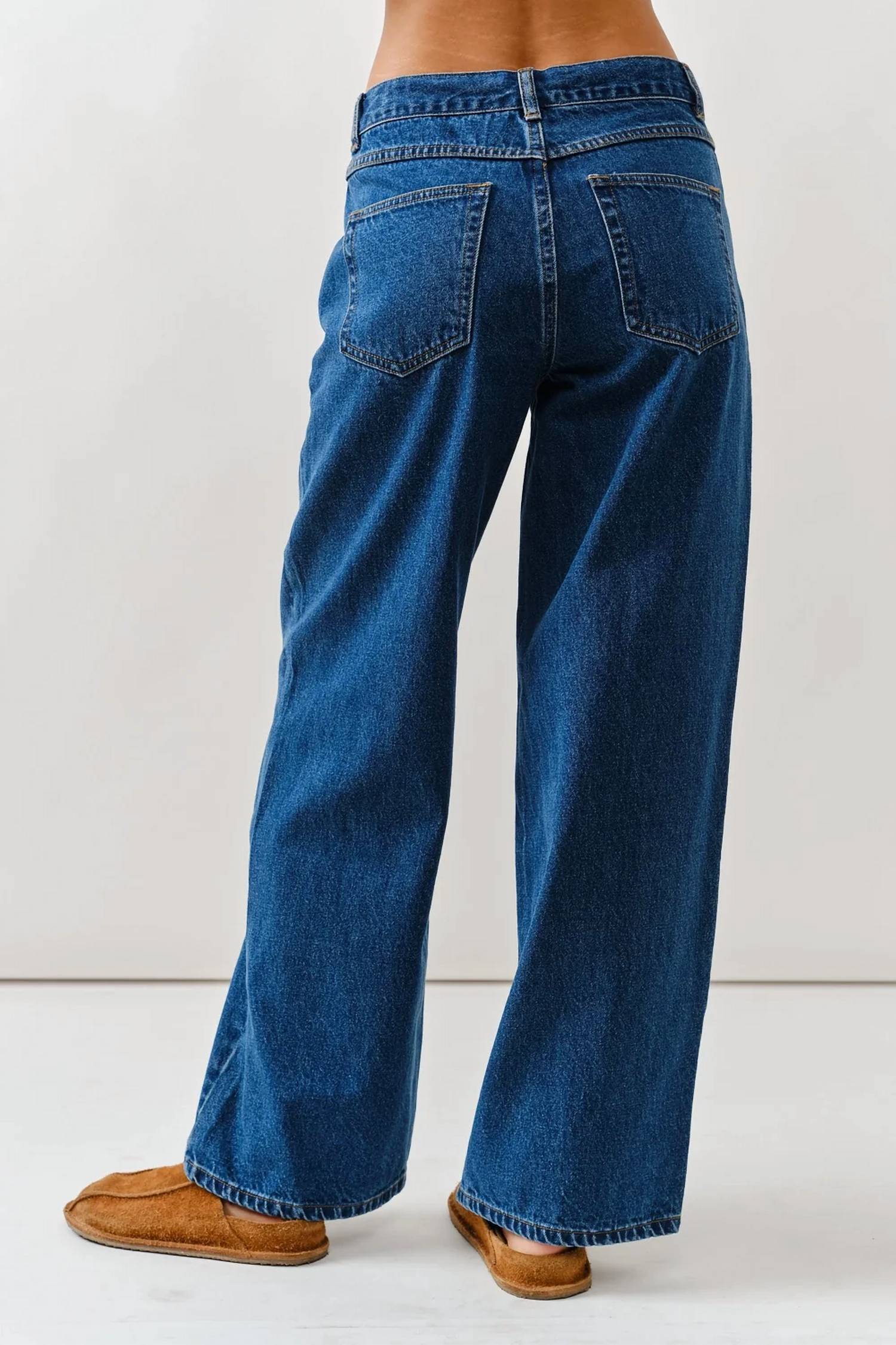 Aaron & Amber - Drawstring Wide Leg Jeans