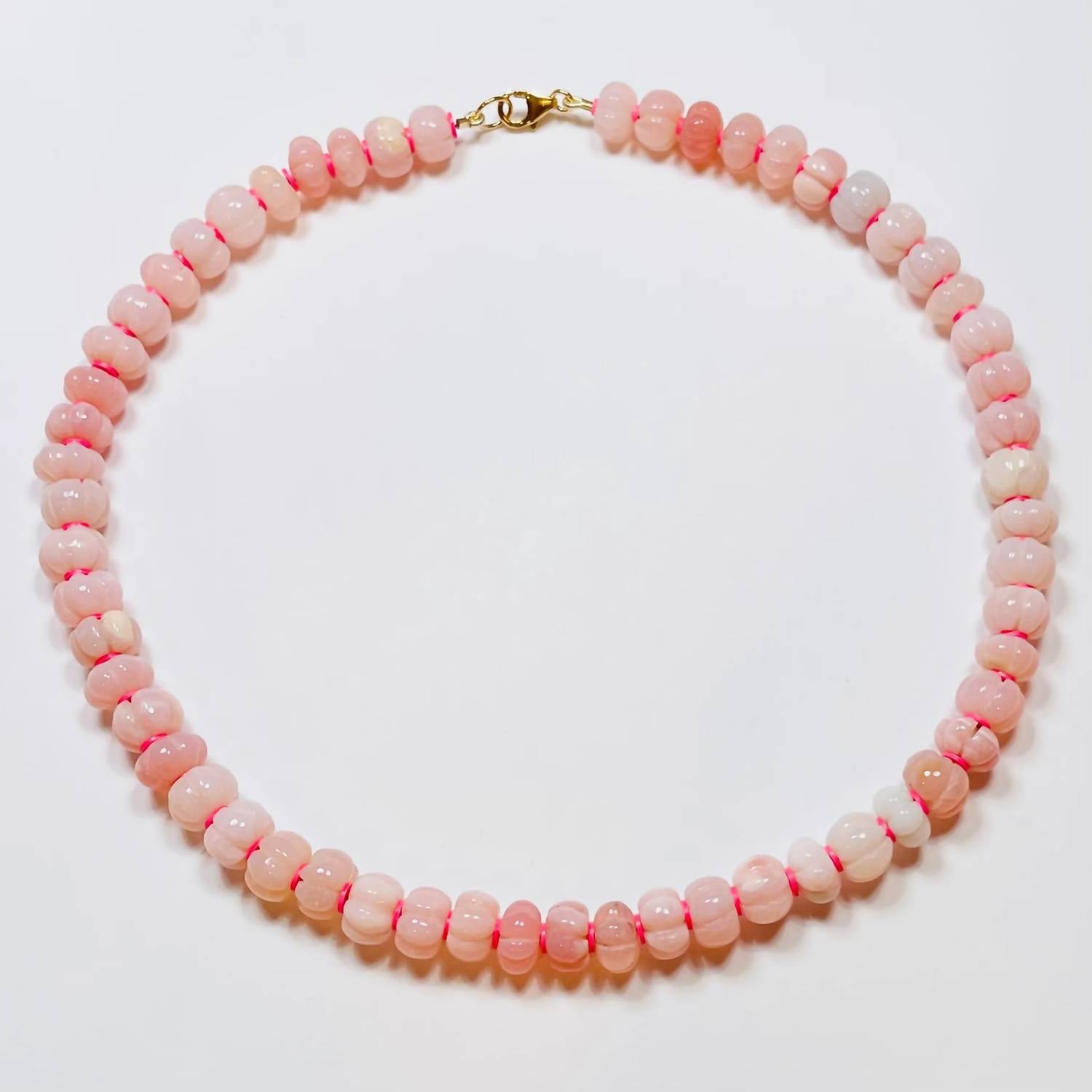 Theodosia - Women's Carved Opal Candy Necklace