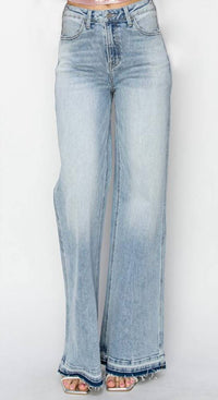 Risen - Women's High Rise Wide Leg Jeans