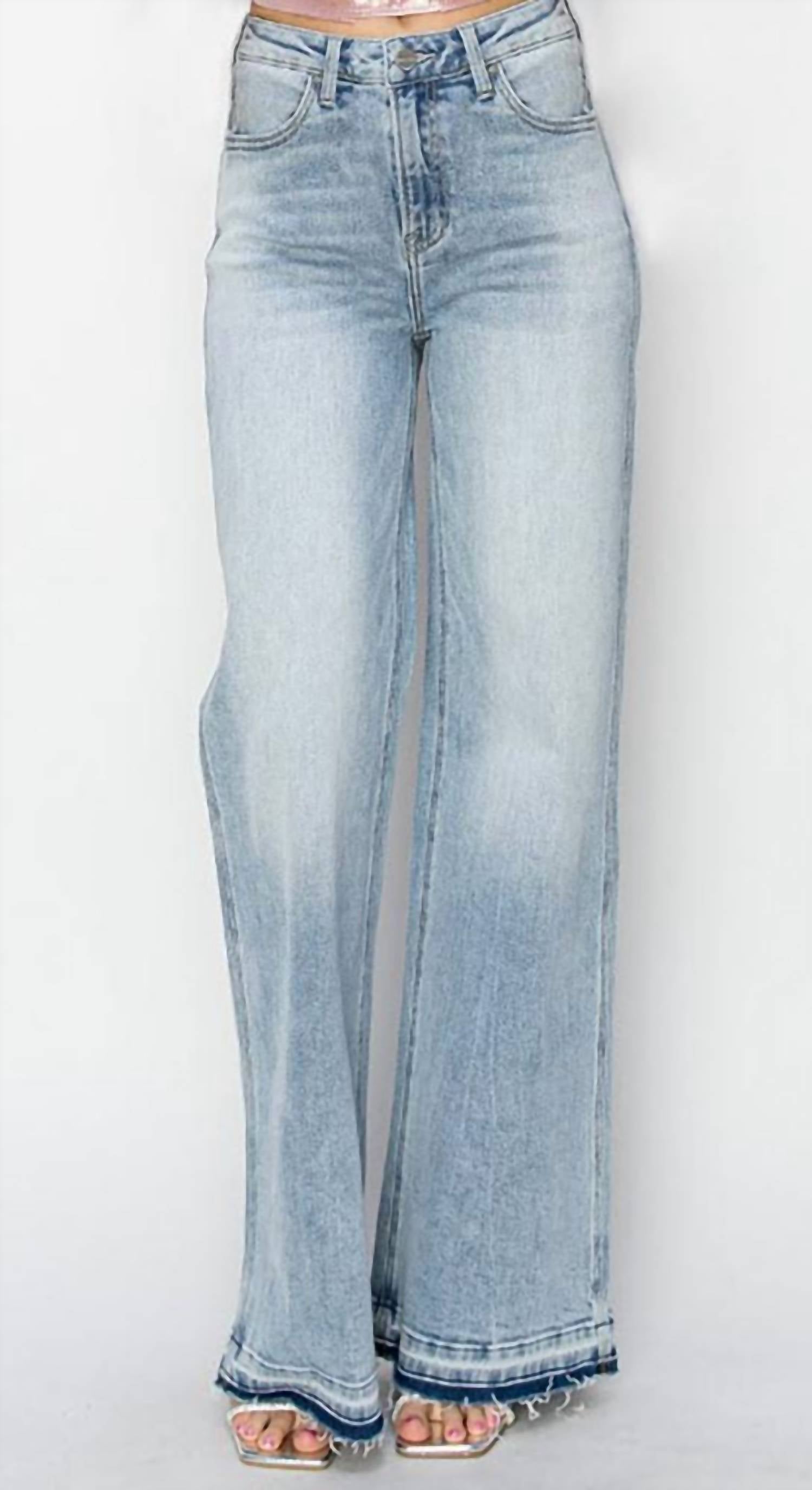 Risen - Women's High Rise Wide Leg Jeans