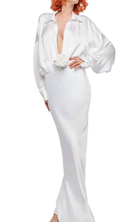 Norma Kamali - Super OS Boyfriend Shirt Bodysuit