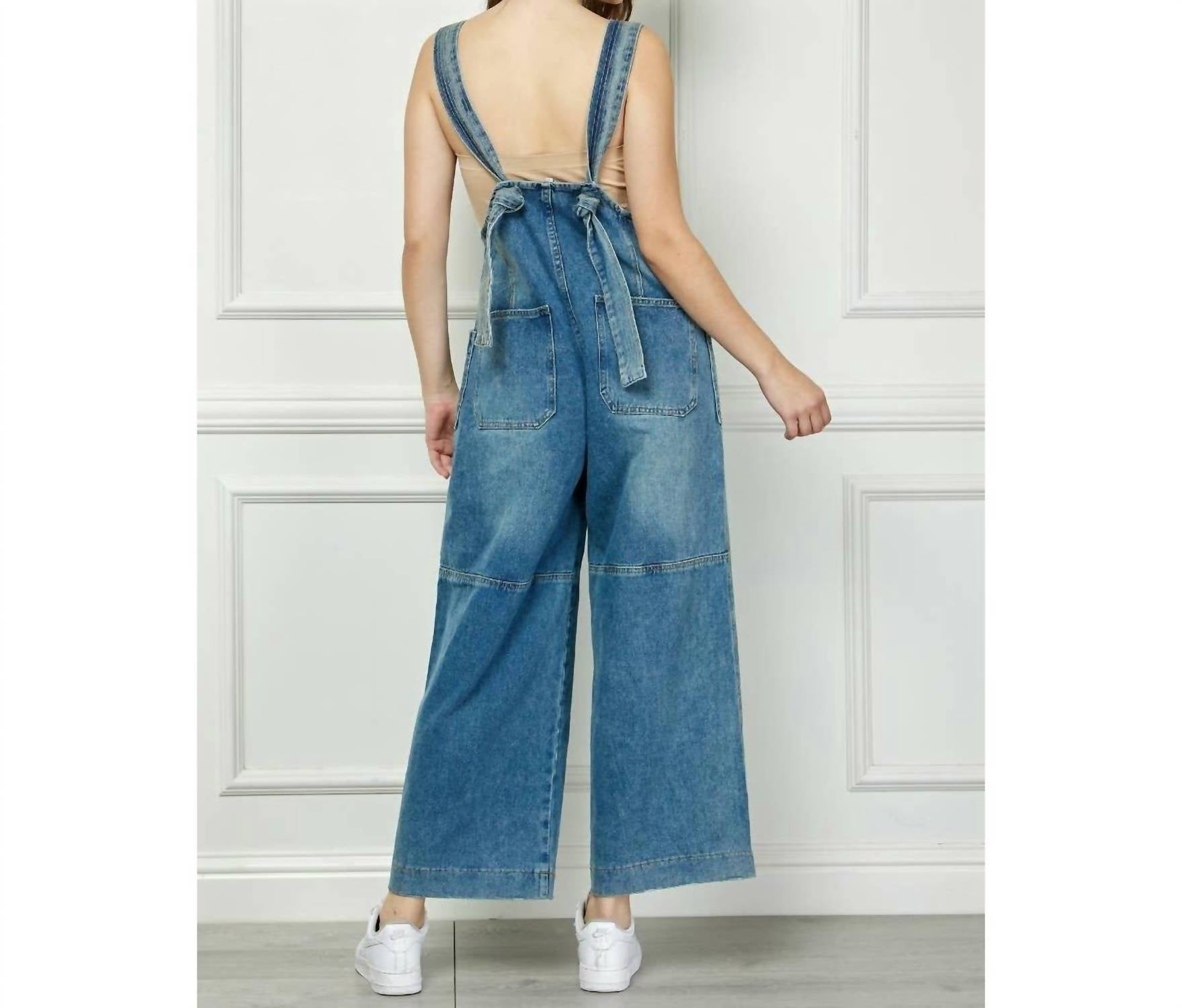 Veveret - Women's Kelly Denim Multi Button Fatigue Overall