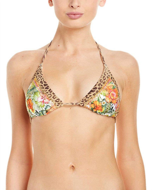 Women's Embroidered Mix Up Triangle Cup Bikini Top Swimsuit