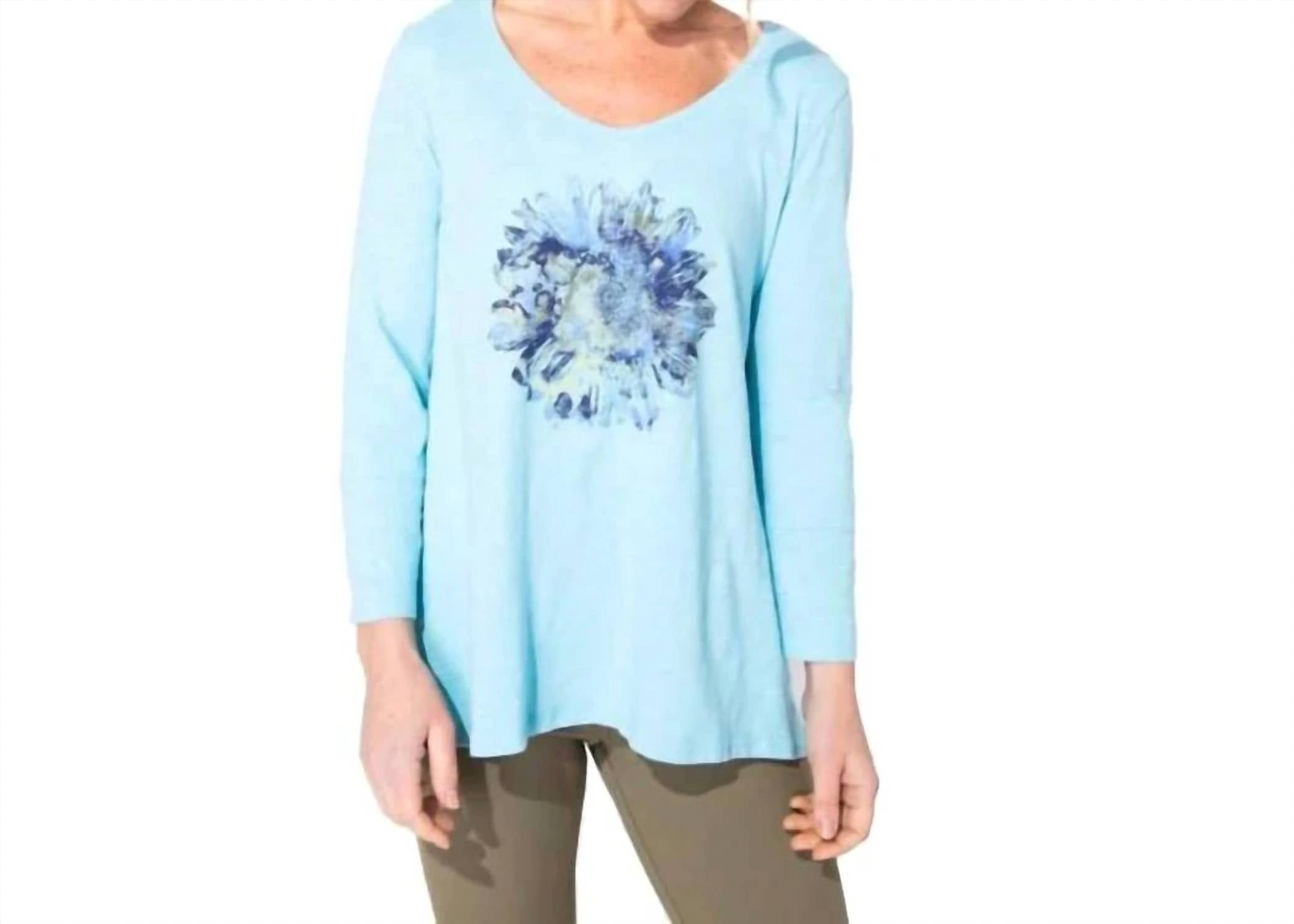Escape By Habitat - Flower V-neck Tunic Top