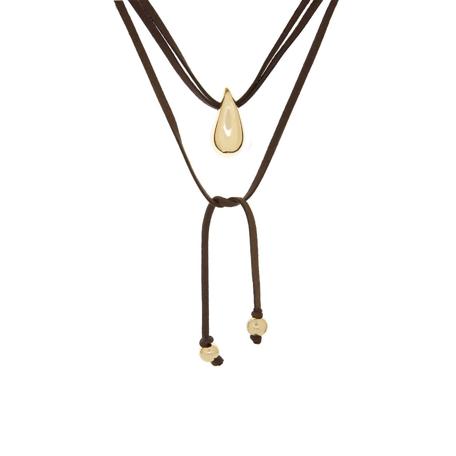 Marlyn Schiff - Suede Drift Pendant Necklace
