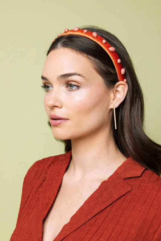 Hello Edie - Velvet Ultra Slim Embellished Headband