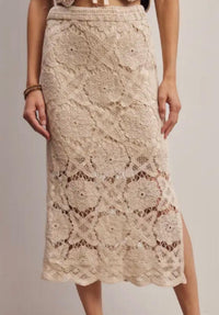 Listicle - Women's Crochet Maxi Skirt
