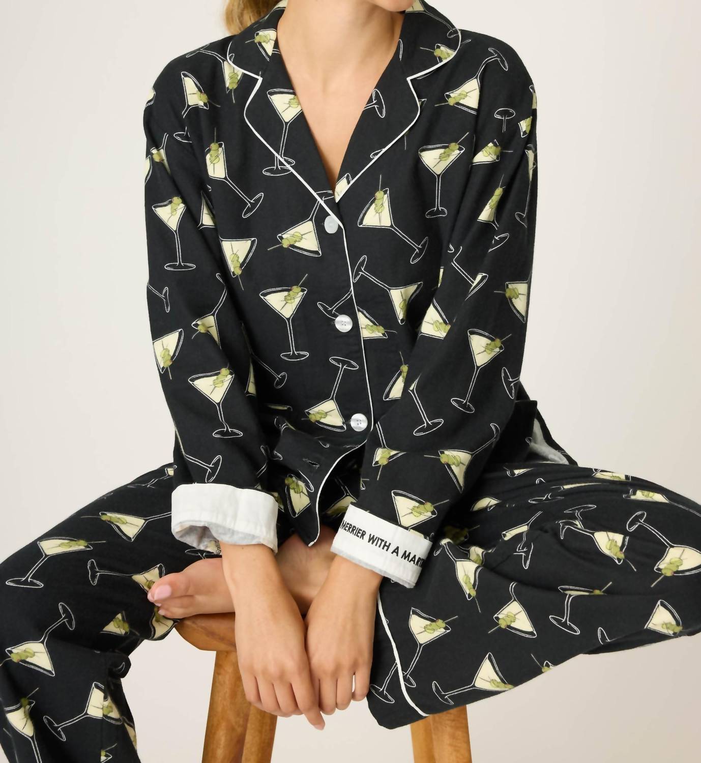 PJ Salvage Merrier With A Martin Pajama Set in black - women's sleepwear - view 5
