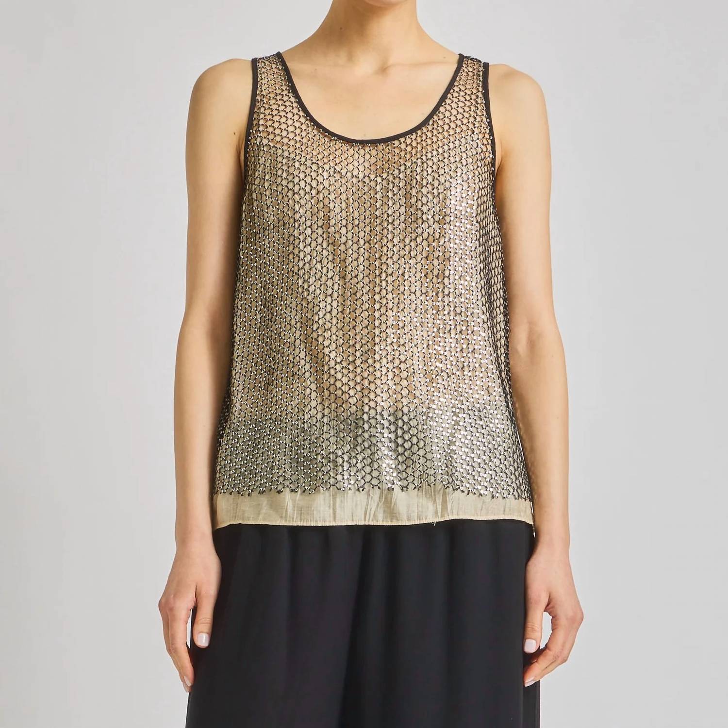 Saint Art - Menton Mesh Sequin Tank Top