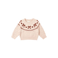 Rylee + Cru Fair Isle Sweater in beige - kids' sweater - alternate view
