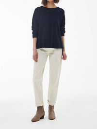 Barbour Women’s Marine Relaxed Fit Cotton Sweater in blue - women's sweater - alternate view