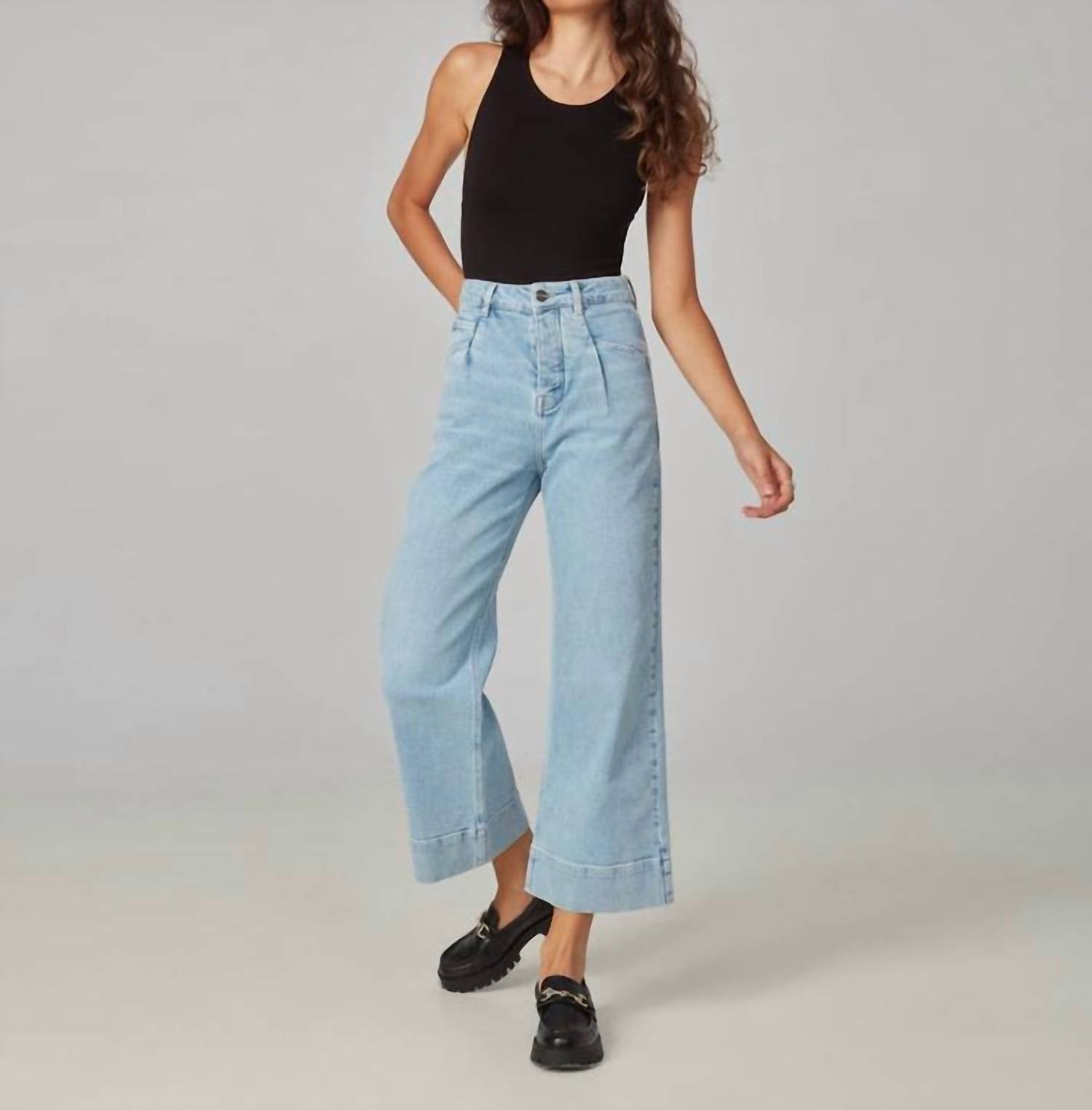 LOLA JEANS Milan High Rise Wide Leg Jeans in luster - women's jeans
