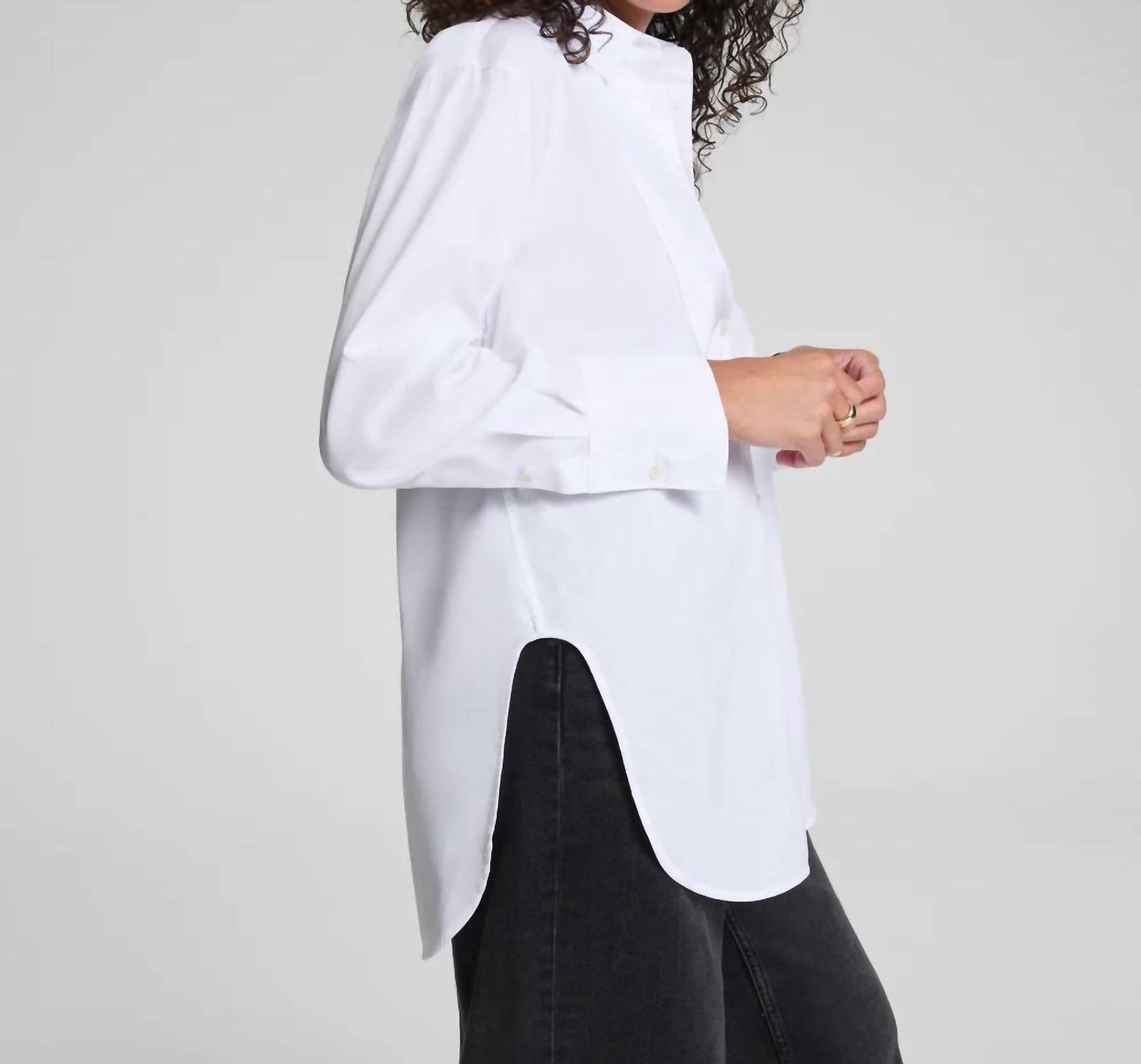 Spanx - Oversized Poplin Button Up Tuxedo Shirt