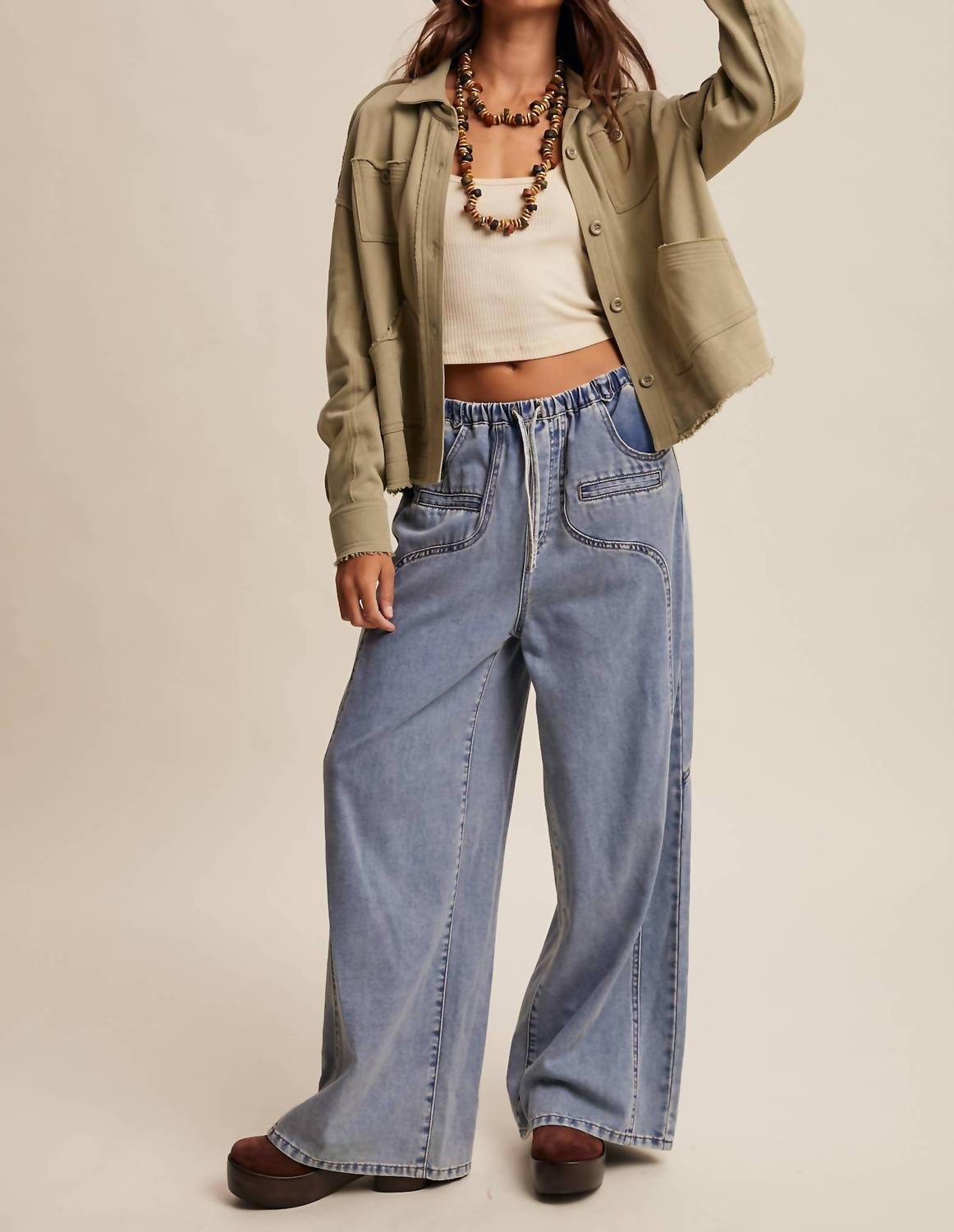 Listicle - Washed Knit Utility Shacket