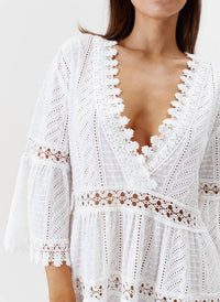 Melissa Odabash - Victoria Embroidered V-neck Bell Sleeve Dress