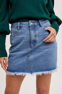 Bluivy - Rodeo Chic Raw Hem Mini Skirt