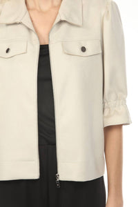 Joseph Ribkoff - Zip Front Puff Sleeve Jacket