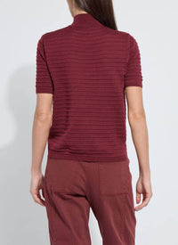 Lysse - Lottie Smocked Mock Short Sleeve Sweater