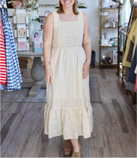 Another Love Hayden Dress in vintage cream - women's dress - detail view