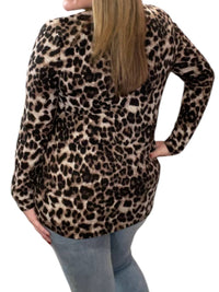 Honeyme - Leopard Pocket Long Sleeve Tee