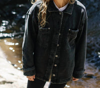 Jetty Eden Denim Shacket in black - women's jacket