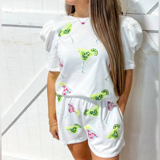 Peach Love - You had me at Martini Sequin Short Set