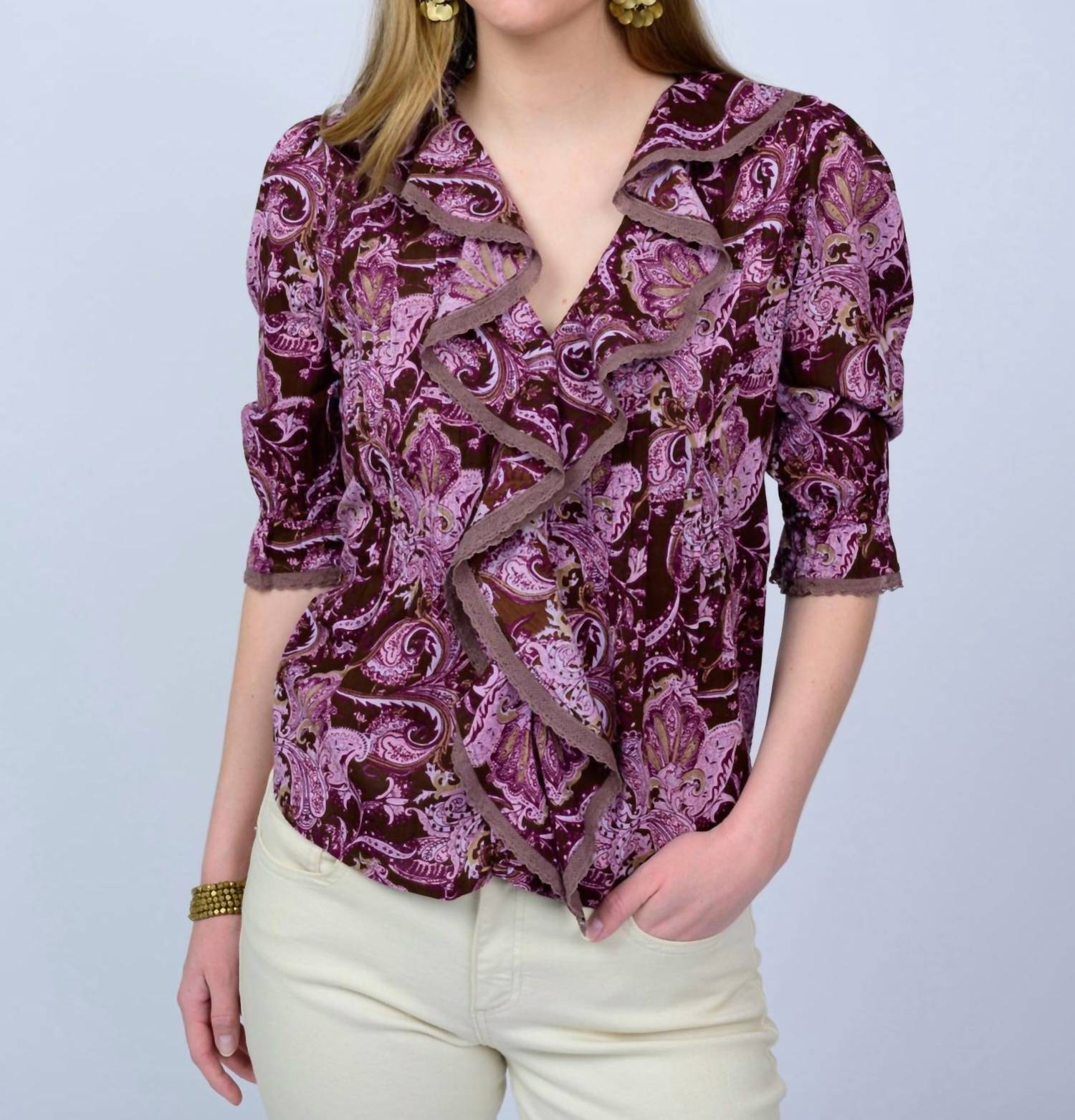 Ivy Jane - Paisley Ruffe Top