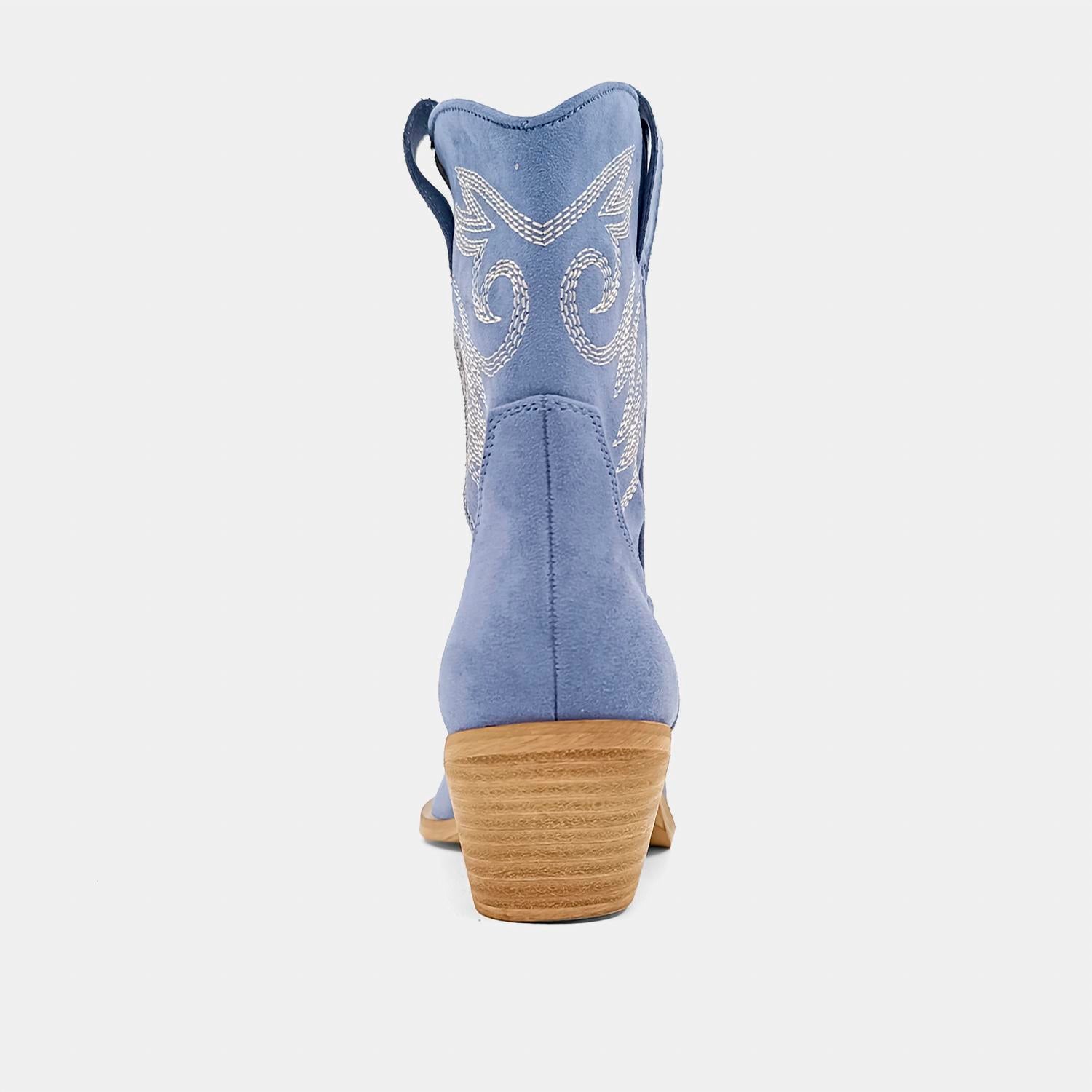 SHU SHOP Women's Zahara Block Heel Western Boot in denim - women's shoe - view 5