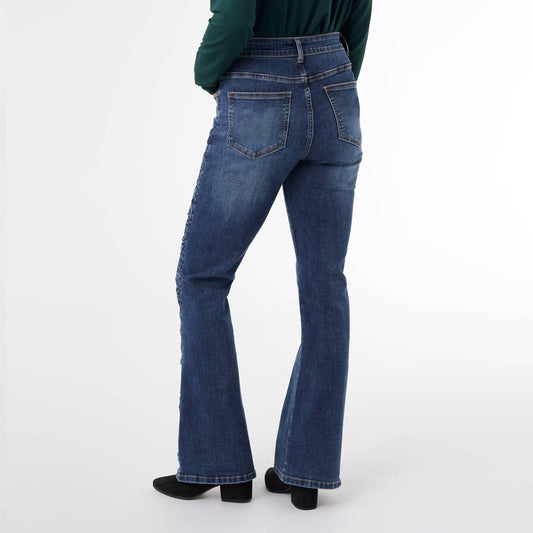 Coco + Carmen - EverStretch Flare Jeans with Side Rouching